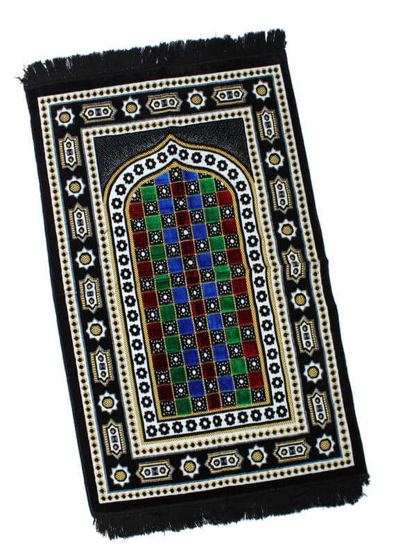 ADIRNY Black Single Regular Velvet Prayer Mat ( 110 X 70 cm )     			ADIRNY Black Single Regular Velvet Prayer Mat ( 110 X 70 cm )