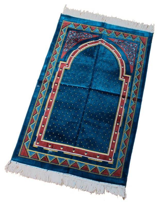     			ADIRNY Blue Single Regular Velvet Prayer Mat ( 110 X 70 cm )