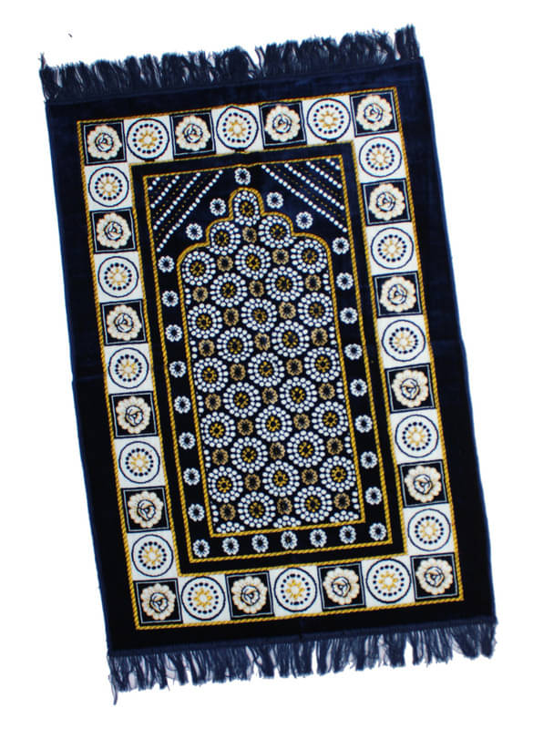     			ADIRNY Blue Single Regular Velvet Prayer Mat ( 110 X 70 cm )