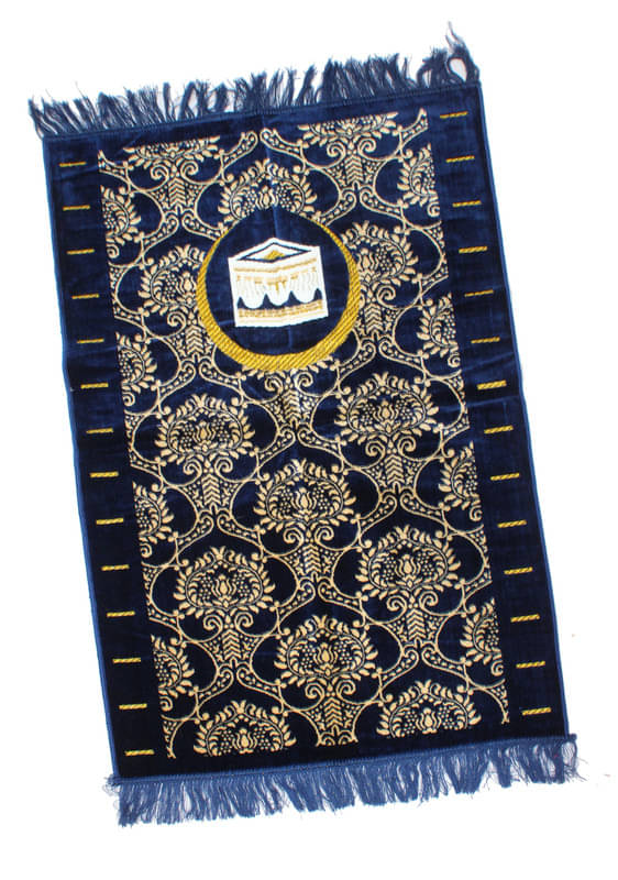 ADIRNY Blue Single Regular Velvet Prayer Mat ( 110 X 70 cm ) ADIRNY Blue Single Regular Velvet Prayer Mat ( 110 X 70 cm )