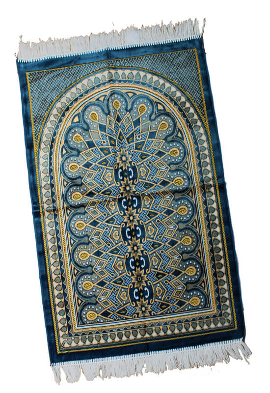     			ADIRNY Blue Single Regular Velvet Prayer Mat ( 110 X 70 cm )