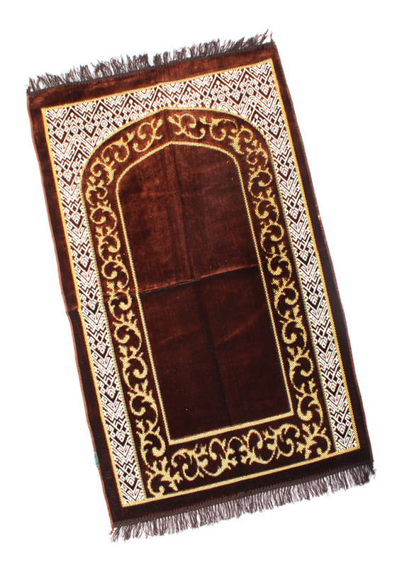     			ADIRNY Brown Single Regular Velvet Prayer Mat ( 110 X 70 cm )