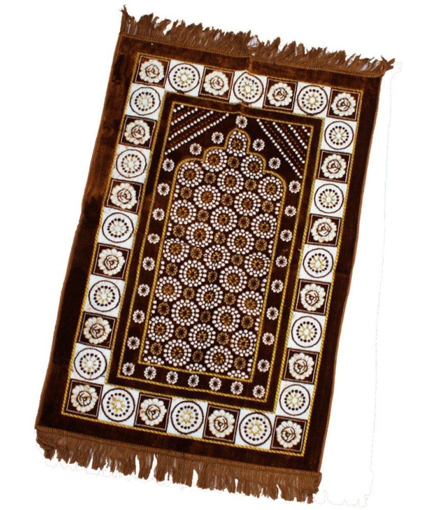 ADIRNY Brown Single Regular Velvet Prayer Mat ( 110 X 70 cm )     			ADIRNY Brown Single Regular Velvet Prayer Mat ( 110 X 70 cm )