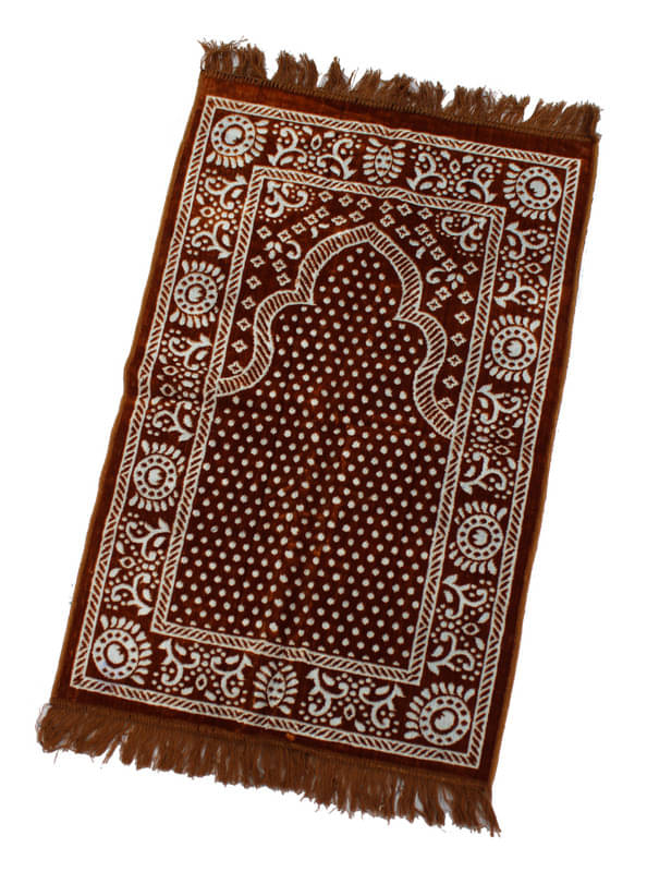 ADIRNY Brown Single Regular Velvet Prayer Mat ( 110 X 70 cm )     			ADIRNY Brown Single Regular Velvet Prayer Mat ( 110 X 70 cm )