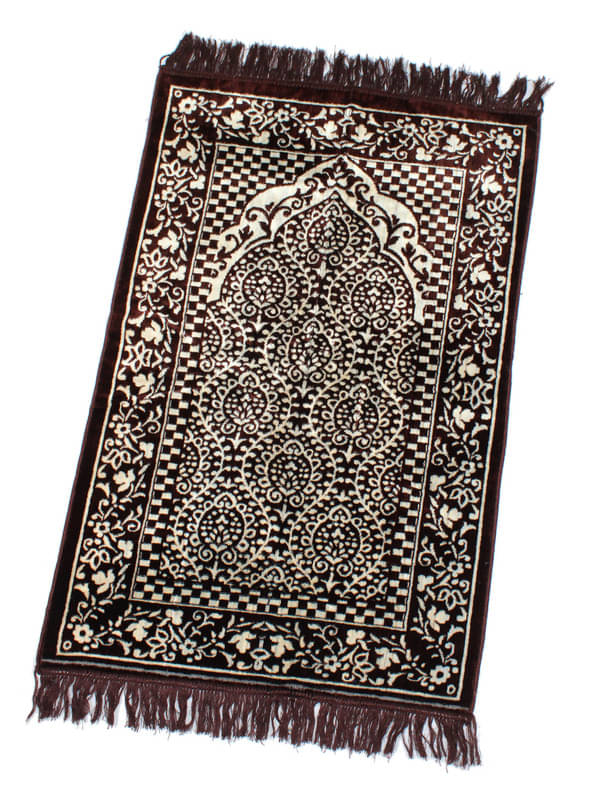     			ADIRNY Brown Single Regular Velvet Prayer Mat ( 110 X 70 cm )