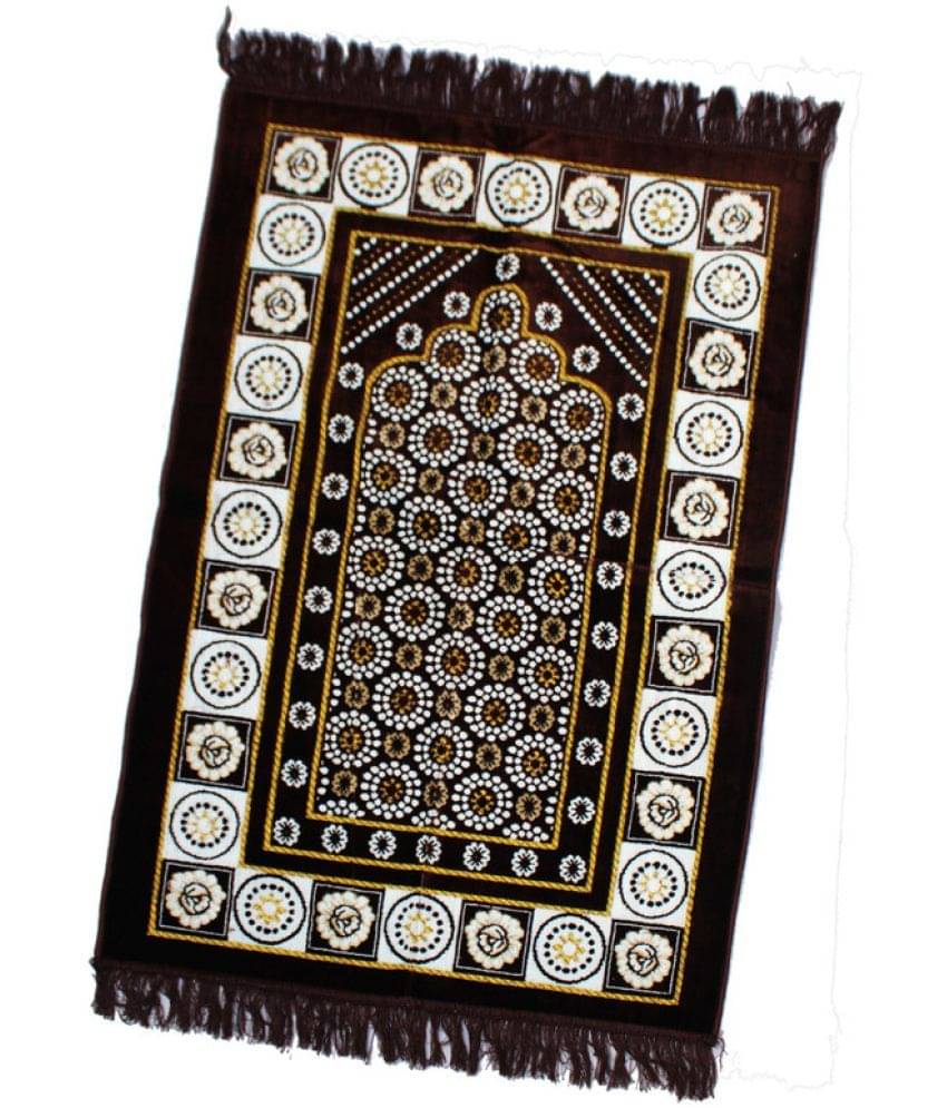     			ADIRNY Brown Single Regular Velvet Prayer Mat ( 110 X 70 cm )