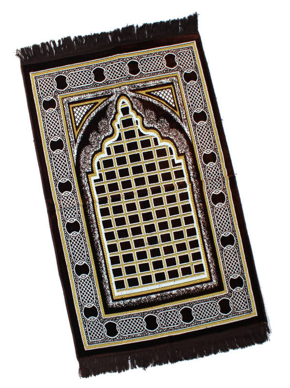     			ADIRNY Brown Single Regular Velvet Prayer Mat ( 110 X 70 cm )