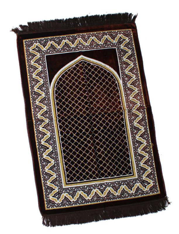     			ADIRNY Brown Single Regular Velvet Prayer Mat ( 110 X 70 cm )