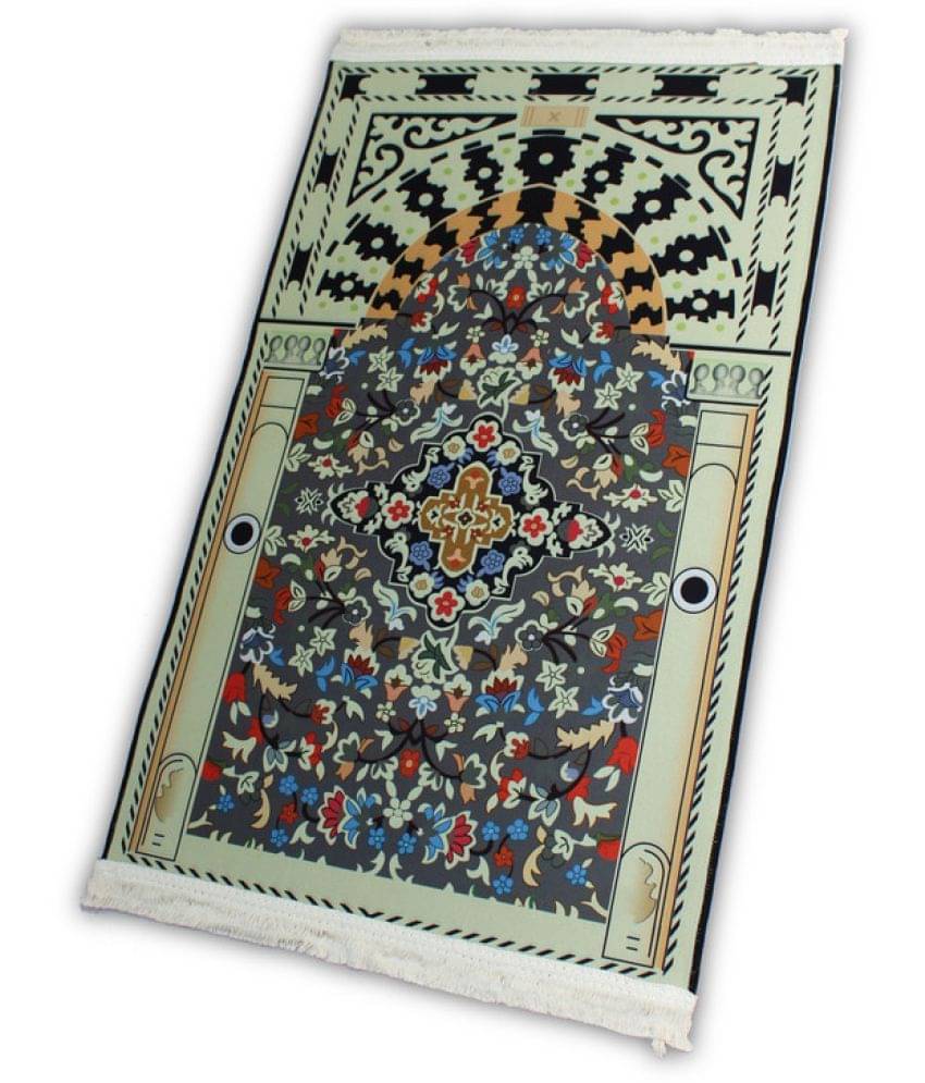 ADIRNY Gray Single Regular Poly Cotton Prayer Mat ( 110 X 70 cm ) ADIRNY Gray Single Regular Poly Cotton Prayer Mat ( 110 X 70 cm )