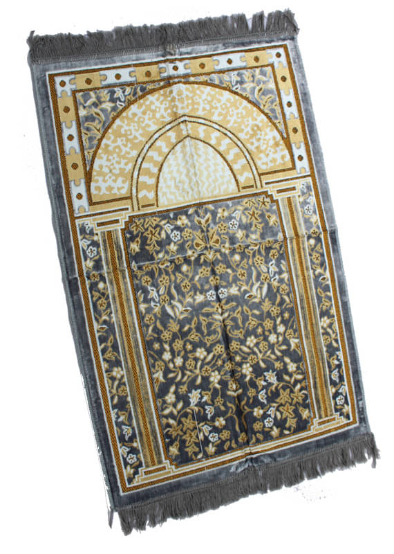     			ADIRNY Gray Single Regular Velvet Prayer Mat ( 110 X 70 cm )