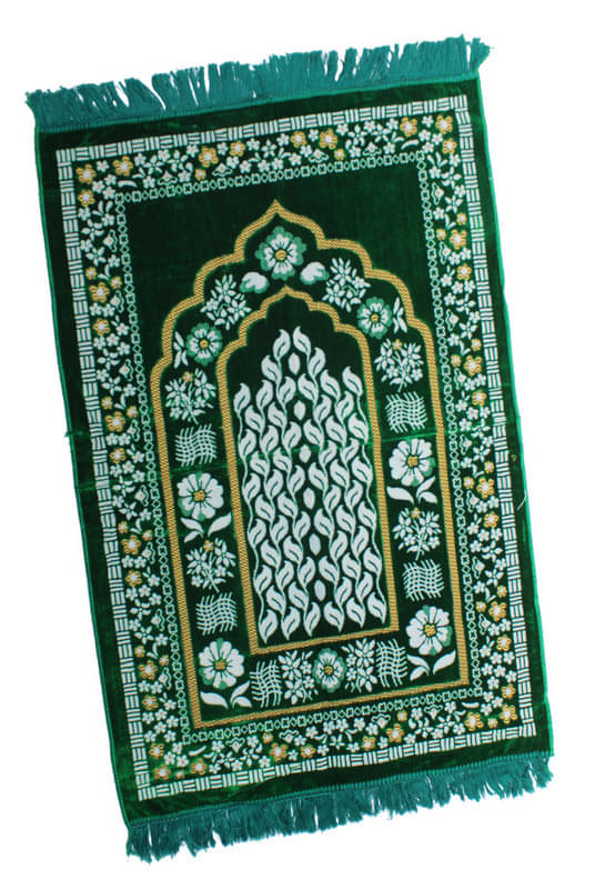     			ADIRNY Green Single Regular Velvet Prayer Mat ( 110 X 70 cm )