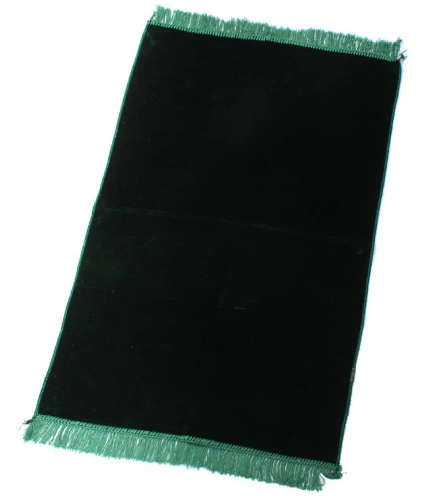 ADIRNY Green Single Regular Velvet Prayer Mat ( 110 X 70 cm )