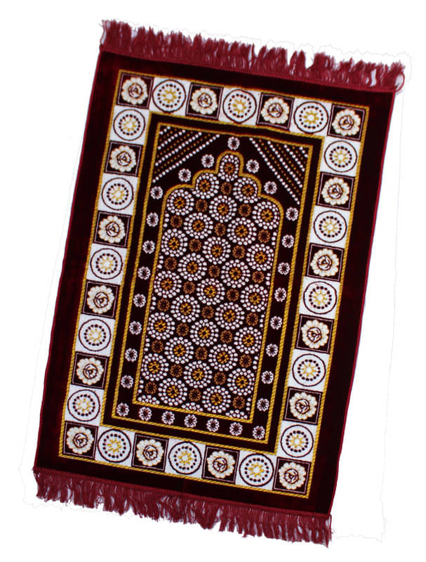     			ADIRNY Maroon Single Regular Velvet Prayer Mat ( 110 X 70 cm )