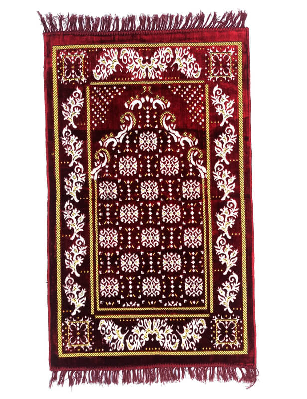ADIRNY Maroon Single Regular Velvet Prayer Mat ( 110 X 70 cm ) ADIRNY Maroon Single Regular Velvet Prayer Mat ( 110 X 70 cm )