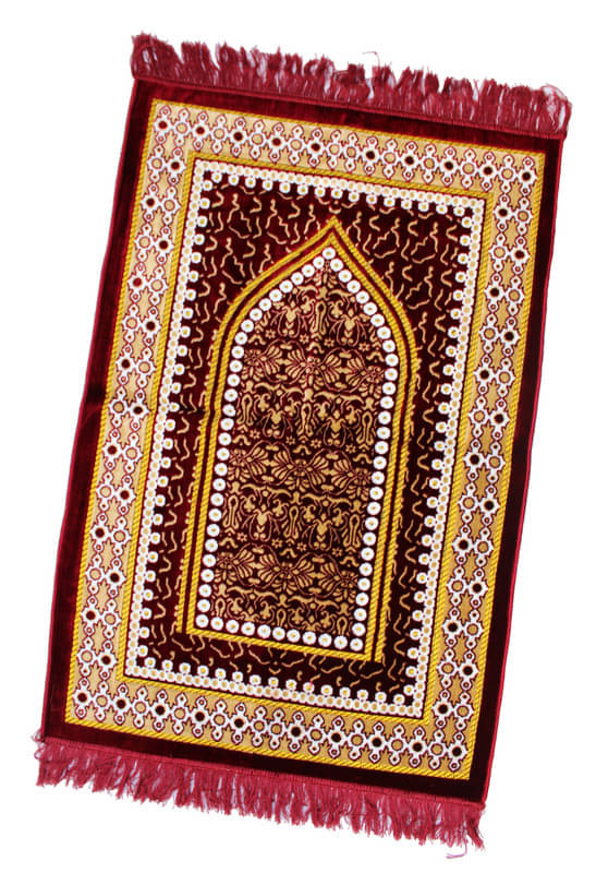     			ADIRNY Maroon Single Regular Velvet Prayer Mat ( 110 X 70 cm )