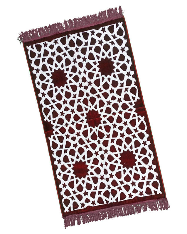     			ADIRNY Maroon Single Regular Velvet Prayer Mat ( 115 X 65 cm )