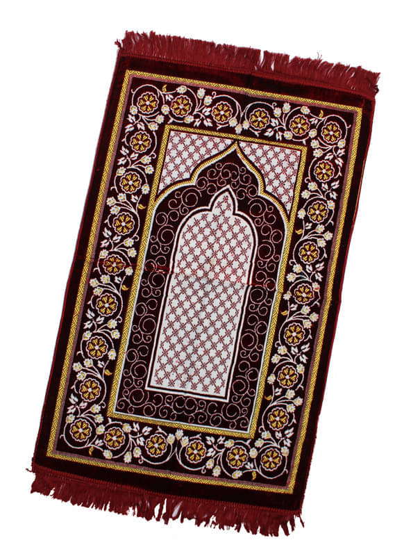 ADIRNY Maroon Single Regular Velvet Prayer Mat ( 110 X 70 cm )     			ADIRNY Maroon Single Regular Velvet Prayer Mat ( 110 X 70 cm )
