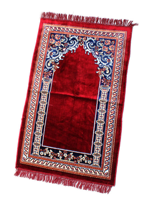 ADIRNY Maroon Single Regular Velvet Prayer Mat ( 110 X 70 cm ) ADIRNY Maroon Single Regular Velvet Prayer Mat ( 110 X 70 cm )