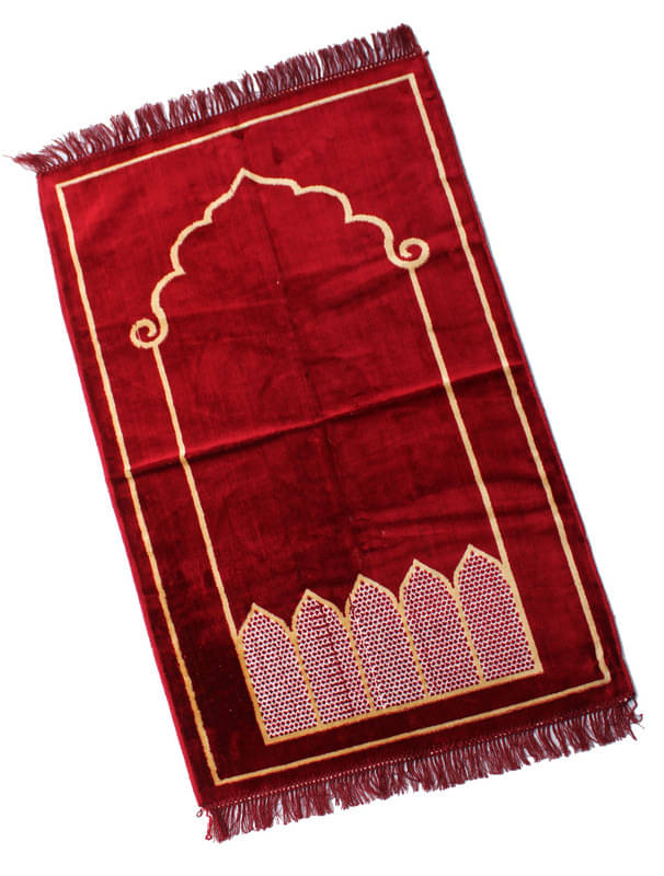 ADIRNY Maroon Single Regular Velvet Prayer Mat ( 110 X 70 cm ) ADIRNY Maroon Single Regular Velvet Prayer Mat ( 110 X 70 cm )