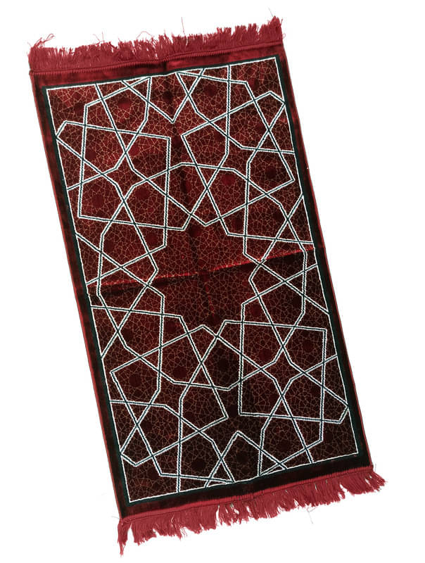 ADIRNY Maroon Single Regular Velvet Prayer Mat ( 115 X 65 cm ) ADIRNY Maroon Single Regular Velvet Prayer Mat ( 115 X 65 cm )