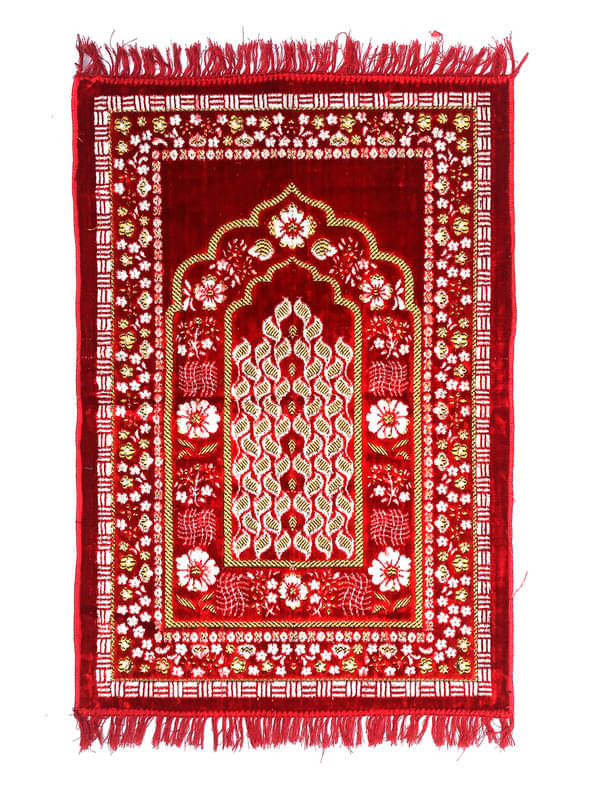     			ADIRNY Red Single Regular Velvet Prayer Mat ( 110 X 70 cm )