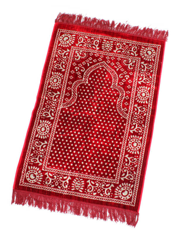     			ADIRNY Red Single Regular Velvet Prayer Mat ( 110 X 70 cm )