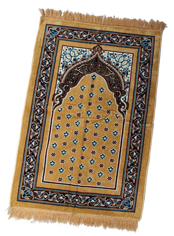ADIRNY Yellow Single Regular Velvet Prayer Mat ( 110 X 70 cm )