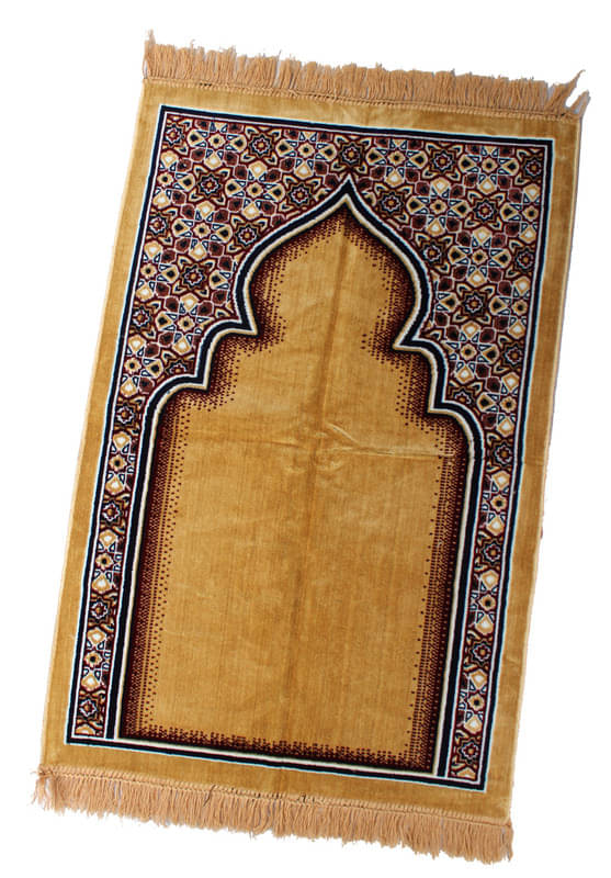     			ADIRNY Yellow Single Regular Velvet Prayer Mat ( 110 X 70 cm )