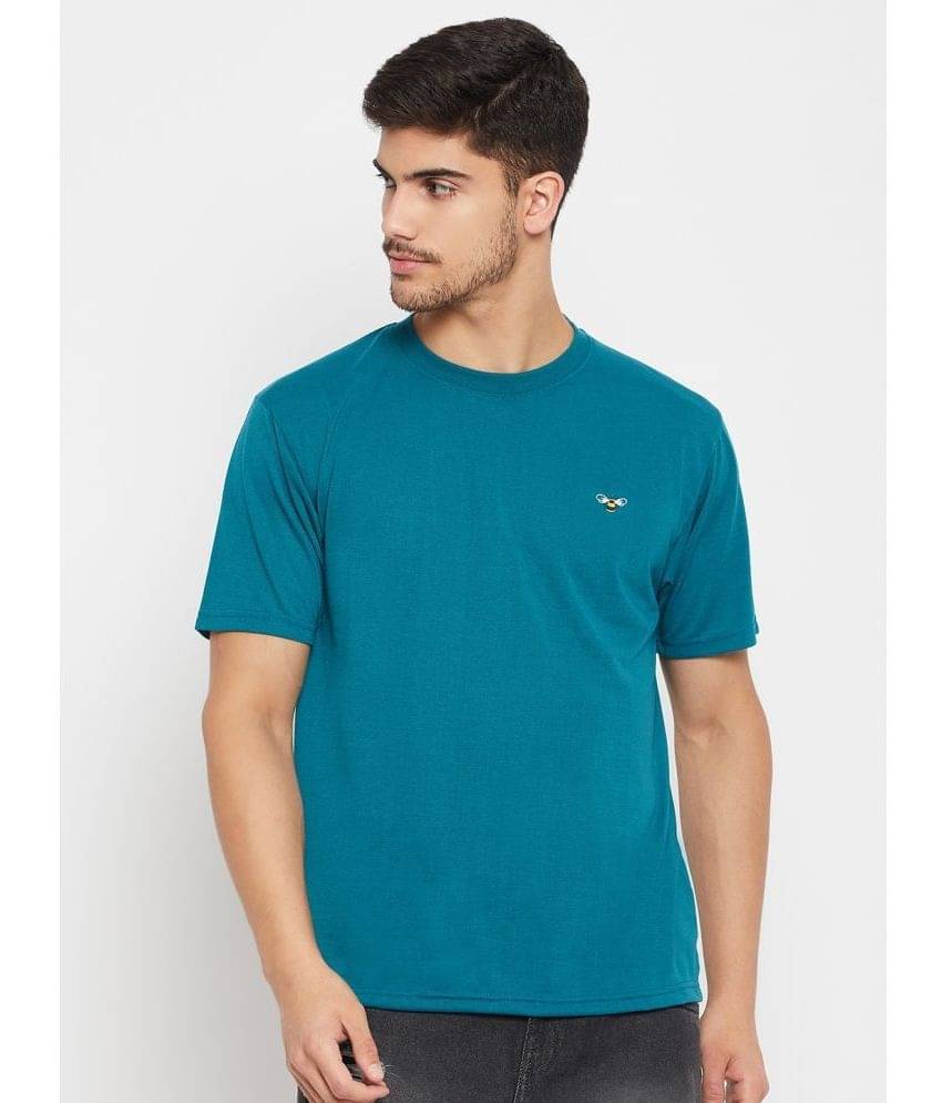     			Auxamis Pack of 1 Cotton Blend Regular Fit Men's T-Shirt ( Teal Blue )