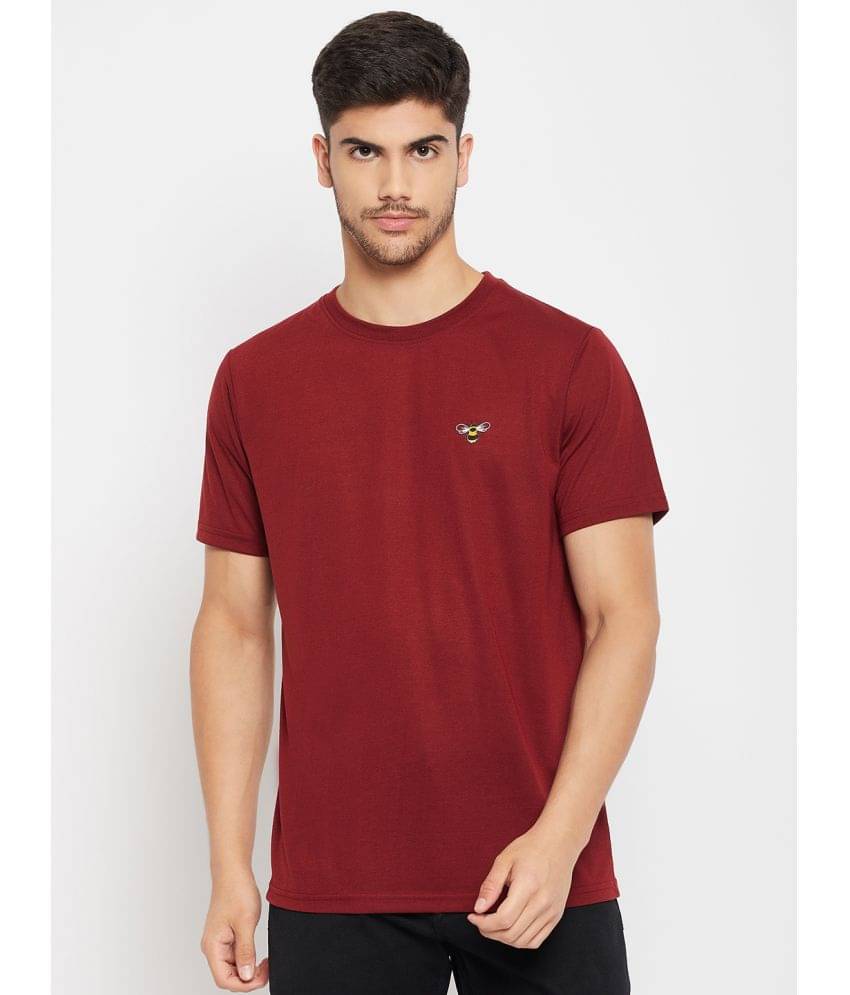 Auxamis Pack of 1 Cotton Blend Regular Fit Men's T-Shirt ( Maroon ) Auxamis Pack of 1 Cotton Blend Regular Fit Men's T-Shirt ( Maroon )
