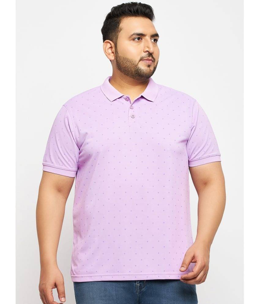 Auxamis Pack of 1 Cotton Blend Regular Fit Printed Half Sleeves Men's Polo T Shirt ( Lavender ) Auxamis Pack of 1 Cotton Blend Regular Fit Printed Half Sleeves Men's Polo T Shirt ( Lavender )