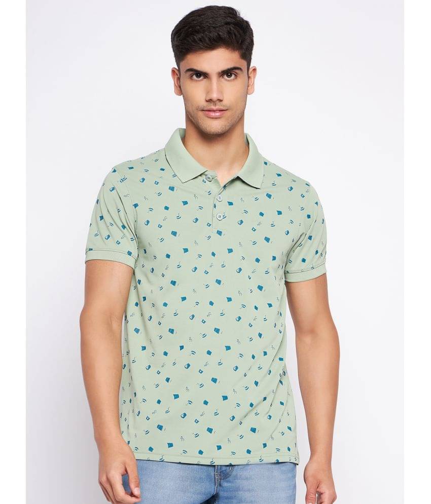     			Auxamis Pack of 1 Cotton Blend Regular Fit Printed Half Sleeves Men's Polo T Shirt ( Green )