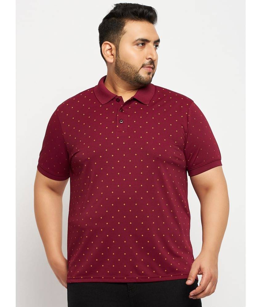 Auxamis Pack of 1 Cotton Blend Regular Fit Printed Half Sleeves Men's Polo T Shirt ( Maroon ) Auxamis Pack of 1 Cotton Blend Regular Fit Printed Half Sleeves Men's Polo T Shirt ( Maroon )