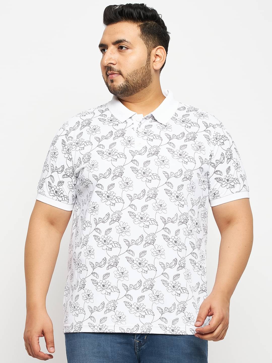Auxamis Pack of 1 Cotton Blend Regular Fit Printed Half Sleeves Men's Polo T Shirt ( White ) Auxamis Pack of 1 Cotton Blend Regular Fit Printed Half Sleeves Men's Polo T Shirt ( White )