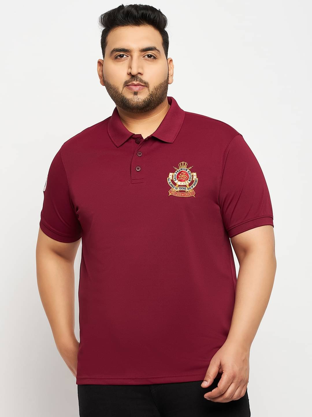     			Auxamis Pack of 1 Cotton Blend Regular Fit Solid Half Sleeves Men's Polo T Shirt ( Maroon )