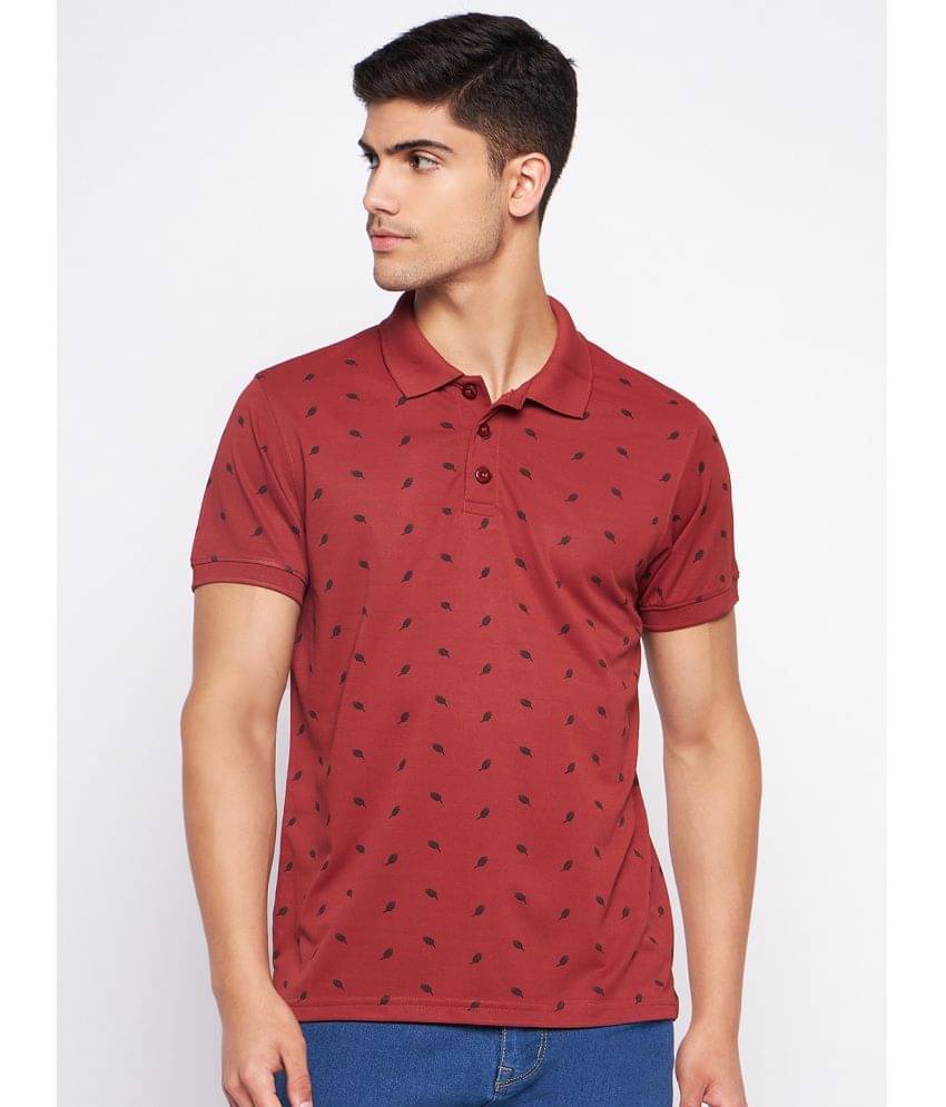 Auxamis Pack of 1 Cotton Blend Regular Fit Printed Half Sleeves Men's Polo T Shirt ( Red ) Auxamis Pack of 1 Cotton Blend Regular Fit Printed Half Sleeves Men's Polo T Shirt ( Red )