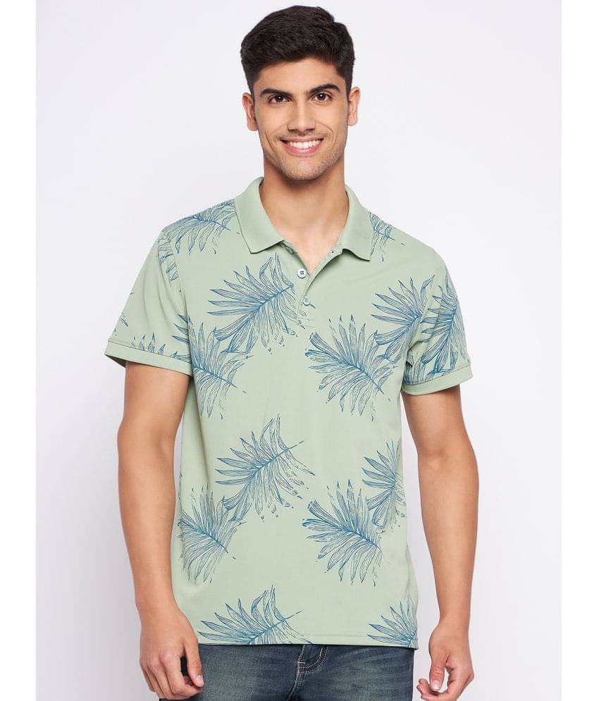 Auxamis Pack of 1 Cotton Blend Regular Fit Printed Half Sleeves Men's Polo T Shirt ( Green ) Auxamis Pack of 1 Cotton Blend Regular Fit Printed Half Sleeves Men's Polo T Shirt ( Green )
