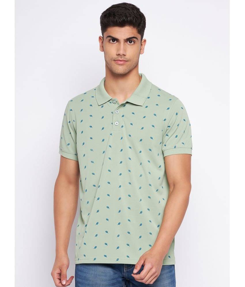     			Auxamis Pack of 1 Cotton Blend Regular Fit Printed Half Sleeves Men's Polo T Shirt ( Green )