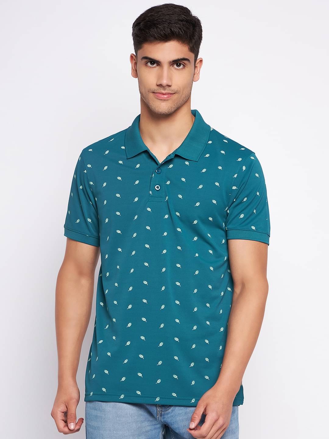     			Auxamis Pack of 1 Cotton Blend Regular Fit Printed Half Sleeves Men's Polo T Shirt ( Lime Green )