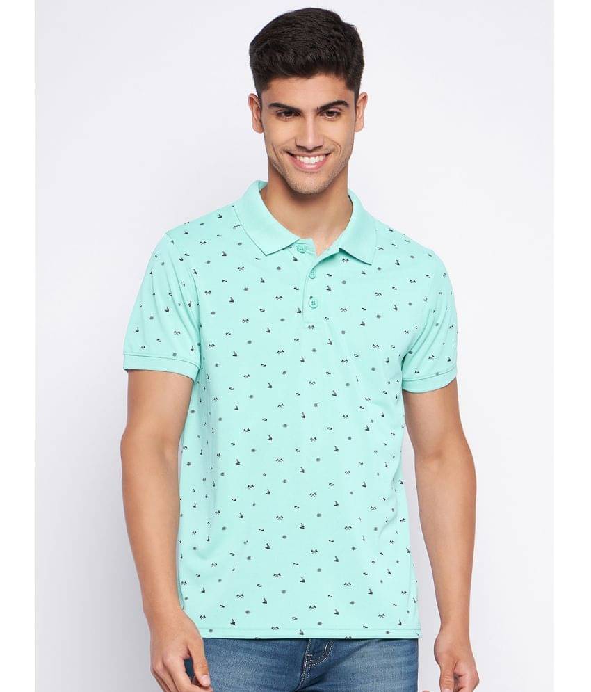 Auxamis Pack of 1 Cotton Blend Regular Fit Printed Half Sleeves Men's Polo T Shirt ( Aqua ) Auxamis Pack of 1 Cotton Blend Regular Fit Printed Half Sleeves Men's Polo T Shirt ( Aqua )