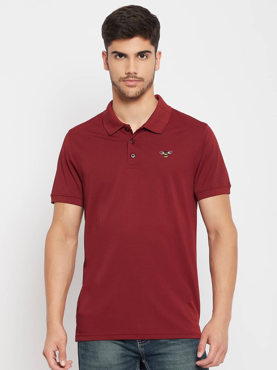     			Auxamis Pack of 1 Cotton Blend Regular Fit Solid Half Sleeves Men's Polo T Shirt ( Maroon )