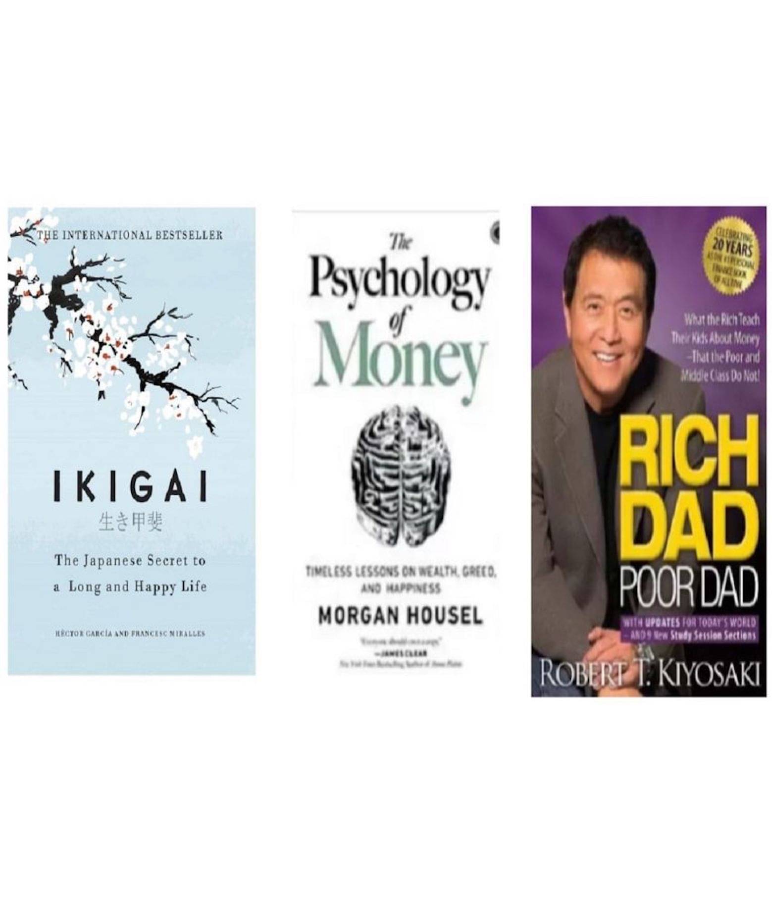 ( Combo of 3 books ) IKIGAI & rich dad poor dad & psyychology of money ) Paperback ( Combo of 3 books ) IKIGAI & rich dad poor dad & psyychology of money ) Paperback
