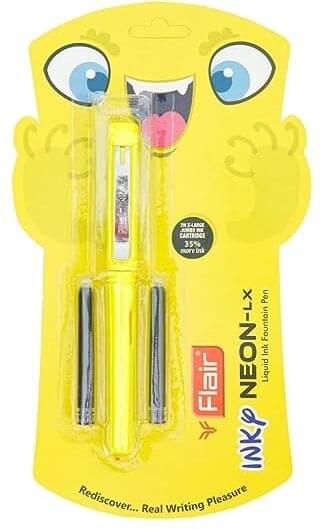     			FLAIR Inky Series Neon Liquid Ink, 2 Pieces X-Large Jumbo Cartridges Each Pack Fountain Pen (Pack of 8, Blue)