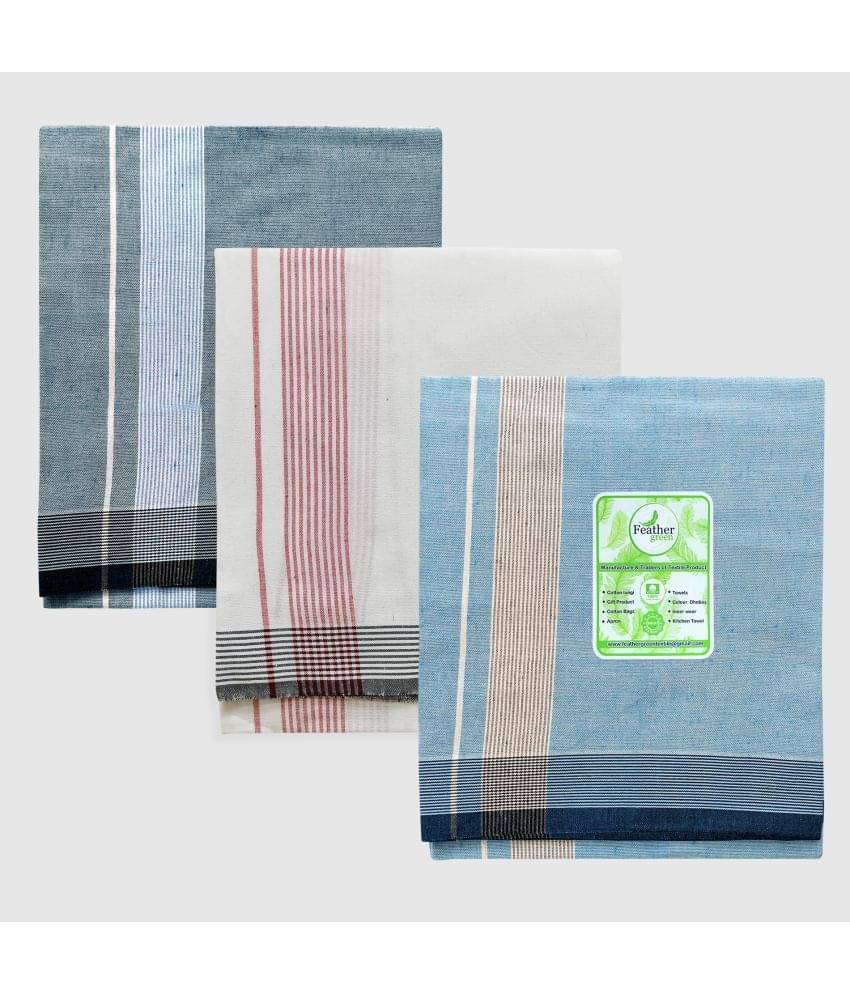 Feather Green - Multicolor Cotton Men's Lungi ( Pack of 3 ) Feather Green - Multicolor Cotton Men's Lungi ( Pack of 3 )
