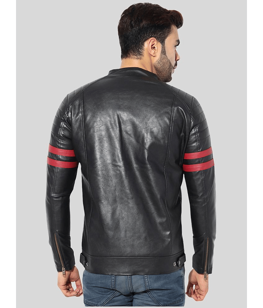 GARMADIAN - Black PU Leather Slim Fit Men's Leather Jacket ( Pack of 1 )