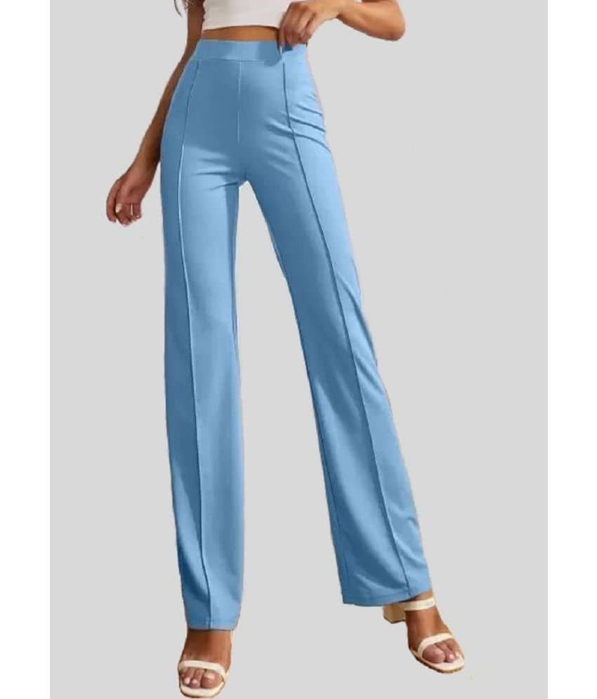 Gazal Fashions - Blue Cotton Blend Flared Women's Bootcut Pants ( Pack of 1 ) - Trousers | Buy online on ZillyBuy