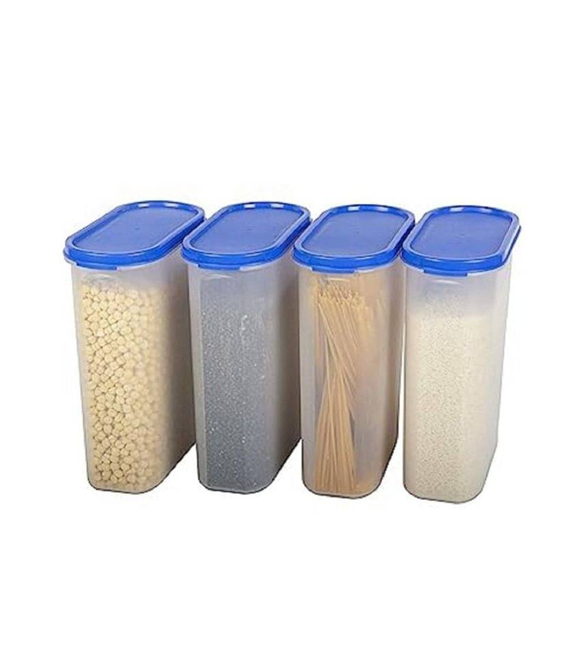     			iview kitchenware - Grocery/Dal/Pasta Polyproplene Navy Blue Dal Container ( Set of 4 )