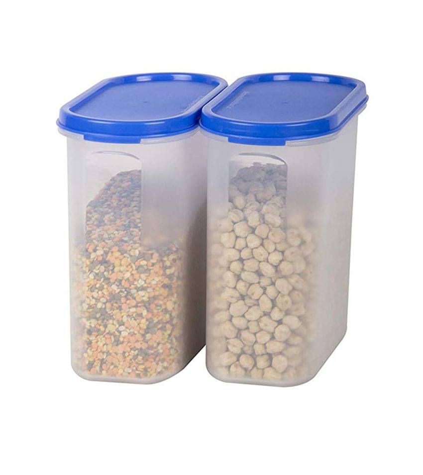 iview kitchenware - Grocery/Dal/Pasta Polyproplene Navy Blue Food Container ( Set of 2 ) iview kitchenware - Grocery/Dal/Pasta Polyproplene Navy Blue Food Container ( Set of 2 )