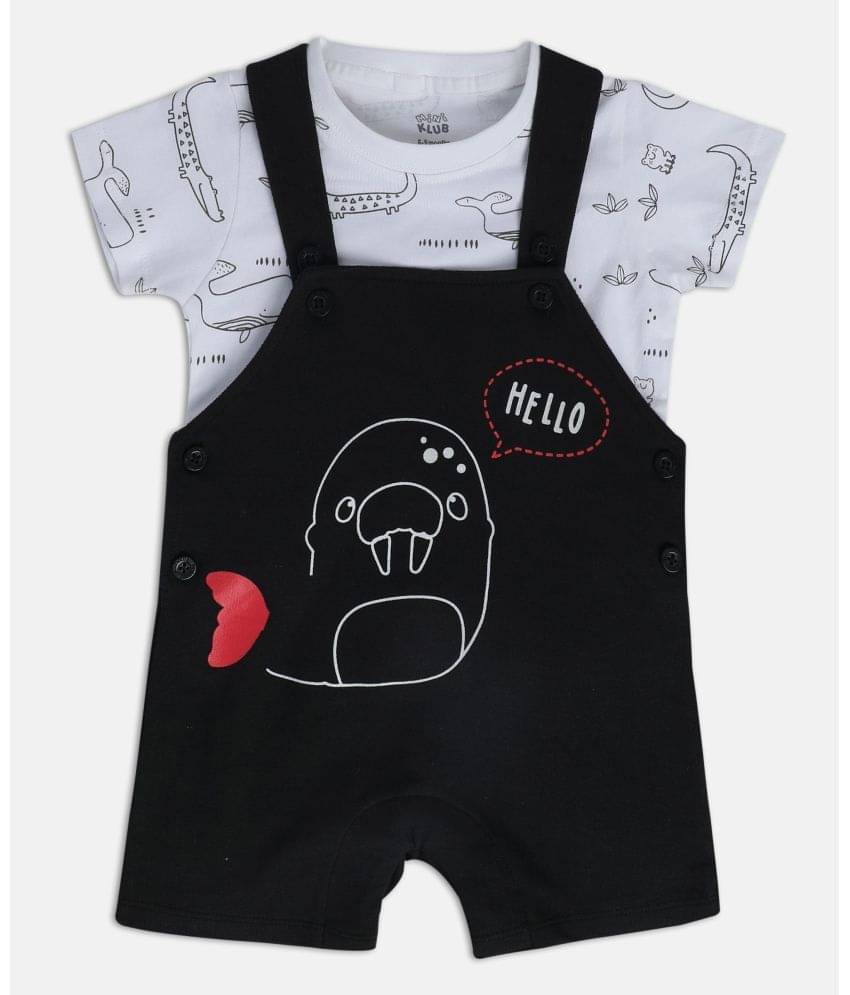     			MINI KLUB Pack of 1 Baby Boys Cotton Dungaree Sets ( Black )