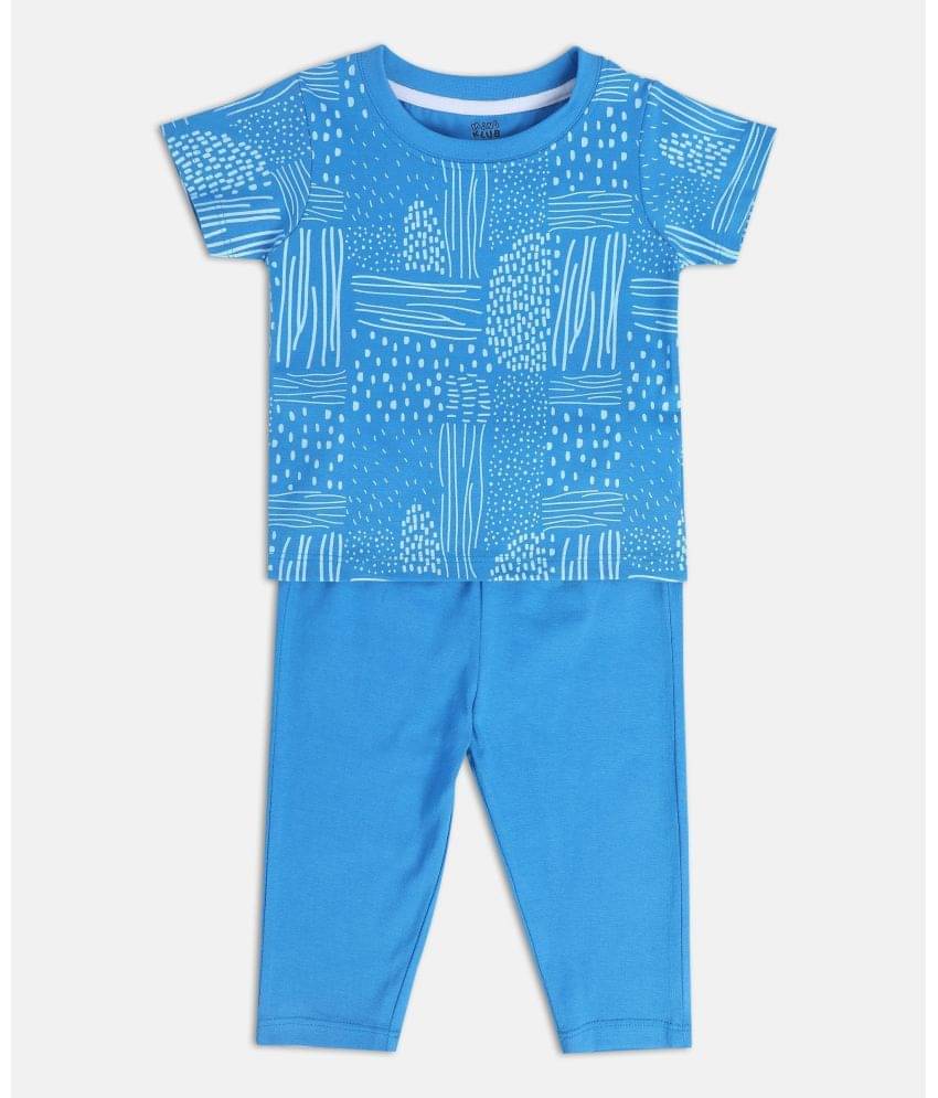     			MINI KLUB Pack of 1 Baby Boys Cotton Top & Trouser ( Blue )